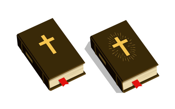 Bible symbol. Worship, church, psalm icon. Vector illustration