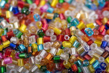 Background of colorful plastic beads
