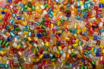 Background of colorful plastic beads