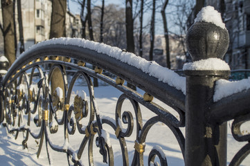 snow, winter in the city
