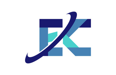 EC Ellipse Swoosh Ribbon Letter Logo