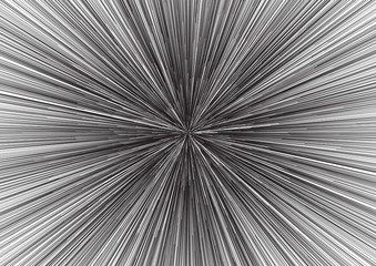 Obraz premium Background of radial lines for comic books. Manga speed frame, superhero action, explosion background. Black and white vector illustration