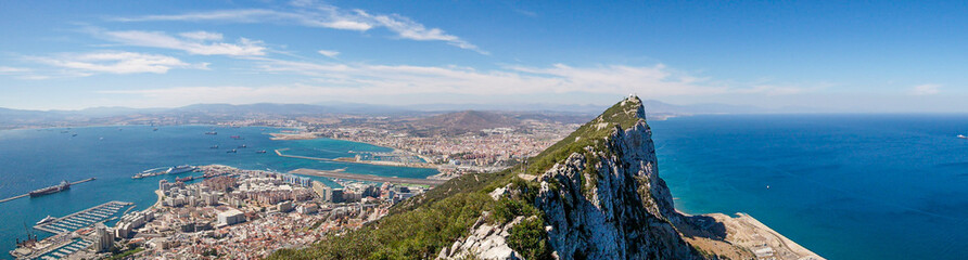 Rock of Gibraltar - panoramic view - obrazy, fototapety, plakaty