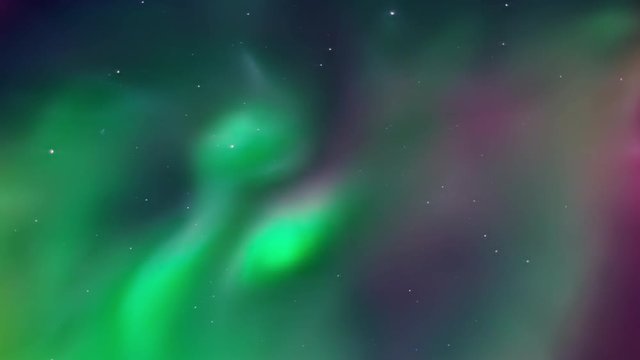 colorful aurora northern lights high in the sky