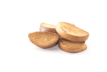 Bread rusks isolated on a white background