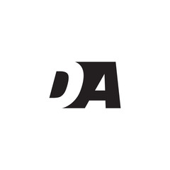 Initial letter DA, negative space logo, simple black color
