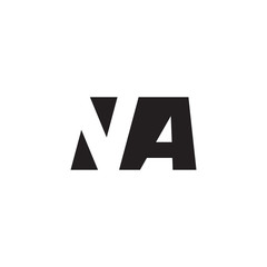 Initial letter NA, negative space logo, simple black color