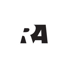 Initial letter RA, negative space logo, simple black color