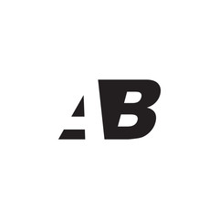 Initial letter AB, negative space logo, simple black color