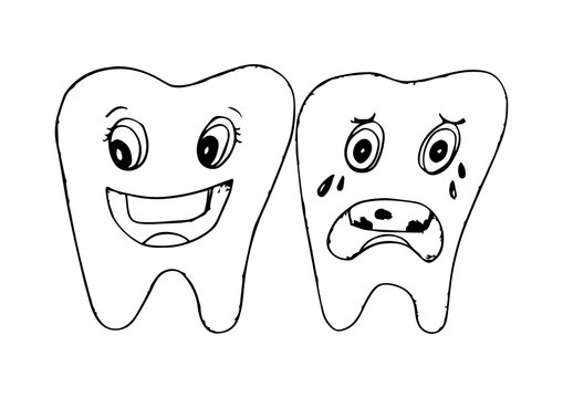 Cartoon cute teeth