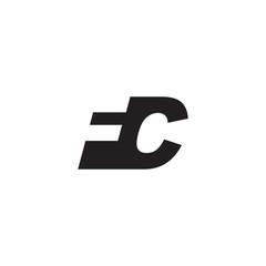 Initial letter FC, negative space logo, simple black color