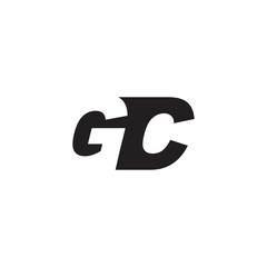 Initial letter GC, negative space logo, simple black color