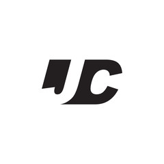 Initial letter JC, negative space logo, simple black color