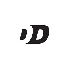 Initial letter DD, negative space logo, simple black color