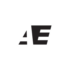 Obraz premium Initial letter AE, negative space logo, simple black color