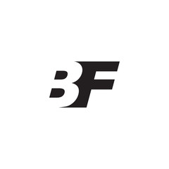 Initial letter BF, negative space logo, simple black color