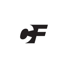 Initial letter CF, negative space logo, simple black color
