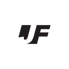 Initial letter JF, negative space logo, simple black color