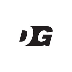 Initial letter DG, negative space logo, simple black color