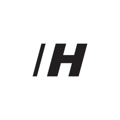Initial letter IH, negative space logo, simple black color