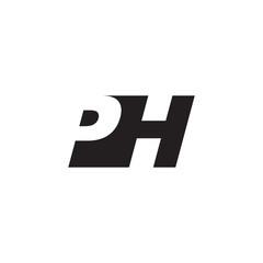 Initial letter PH, negative space logo, simple black color