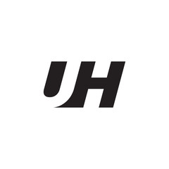 Initial letter UH, negative space logo, simple black color © ariefpro