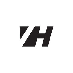 Initial letter VH, negative space logo, simple black color