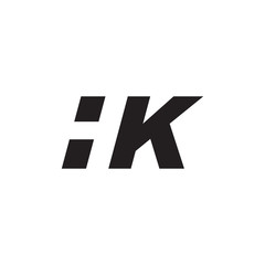 Initial letter HK, negative space logo, simple black color
