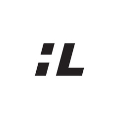 Obraz premium Initial letter HL, negative space logo, simple black color