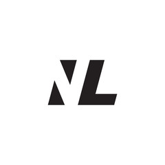 Initial letter NL, negative space logo, simple black color
