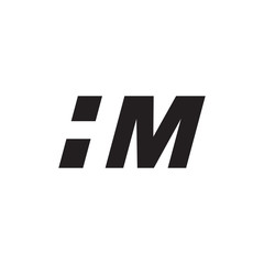 Initial letter HM, negative space logo, simple black color