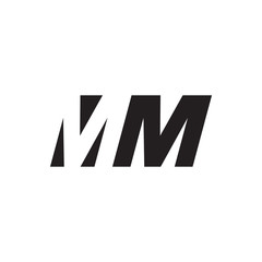 Obraz premium Initial letter MM, negative space logo, simple black color