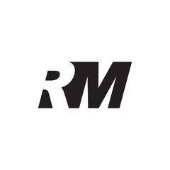 Initial letter RM, negative space logo, simple black color
