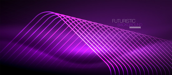 Neon glowing techno lines