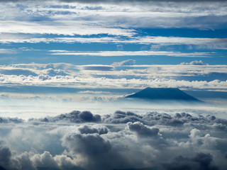 Naklejka na ściany i meble mountain sea of clouds