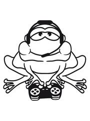 zocken gamer nerd geek zocken spielen controller konsole computer spiel spaß entspannt sitzend frosch klein süß niedlich quak comic cartoon clipart