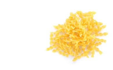 Macaroni on white background