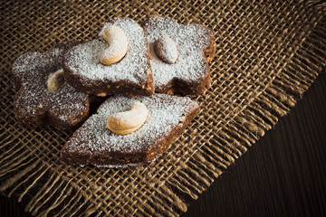 Chocolate cake with nuts