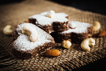 Chocolate cake with nuts