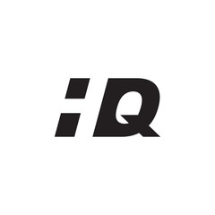 Initial letter HQ, negative space logo, simple black color
