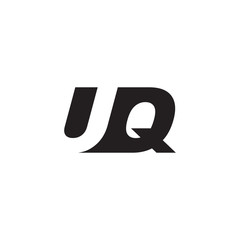 Initial letter UQ, negative space logo, simple black color