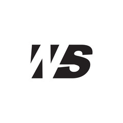 Initial letter WS, negative space logo, simple black color
