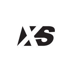 Initial letter XS, negative space logo, simple black color