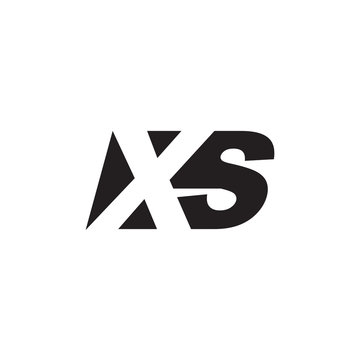 Initial letter XS, negative space logo, simple black color