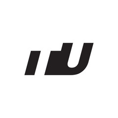 Initial letter TU, negative space logo, simple black color