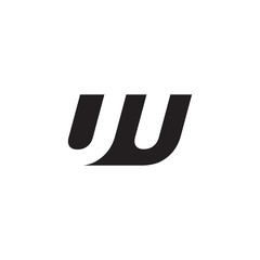 Initial letter UU, negative space logo, simple black color