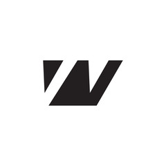 Initial letter VV, negative space logo, simple black color