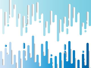 Abstract geometric rounded shapes flow of melting ice or paint background with paper art style. Vector illustration.