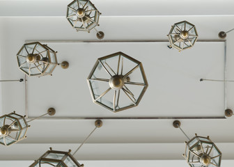 Luxary style chandelier on ceiling
