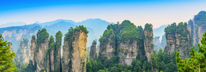 Zhangjiajie. Huangshi Stockaded Village Scenic Spot (Huangshizhai). Located in Wulingyuan Scenic and Historic Interest Area (Wu Ling Yuan Feng Jing Ming Sheng Qu), Hunan, china. © aphotostory